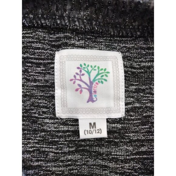 Girls' charcoal grey long-sleeved blouse with sequin deer detail, Size M(10/12) - Picture 3 of 10